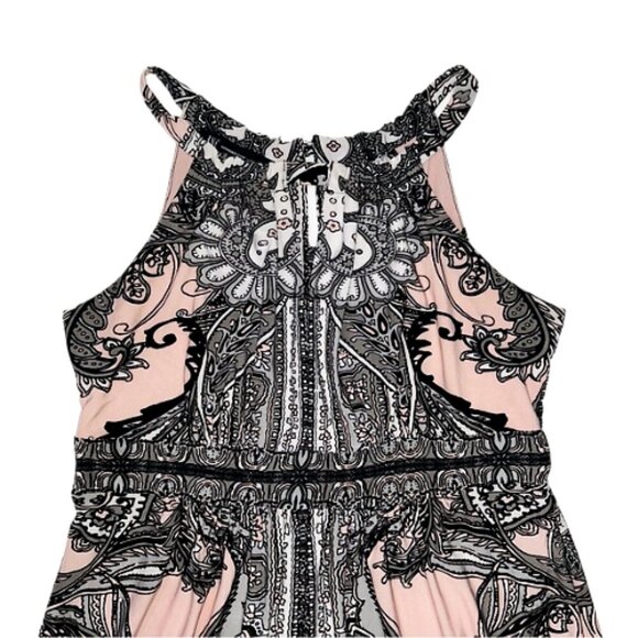 INC International Concepts Halter Top Pink Black Paisley Print S - Picture 2 of 8